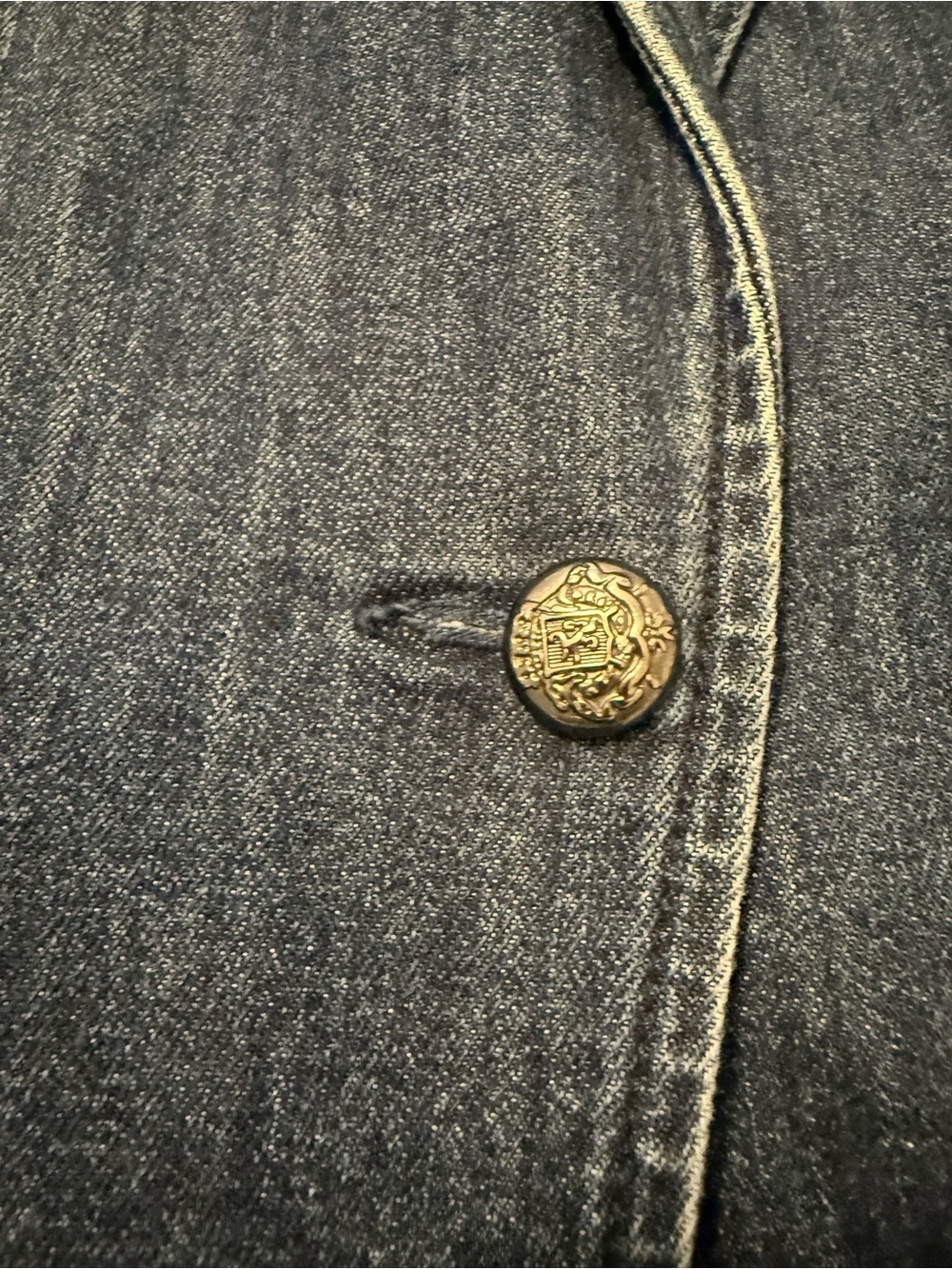 INC International Concepts Medium Blue Denim Blazer with Puff Shoulders - Picture 5 of 8